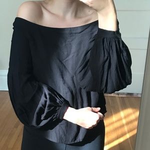 Anthropologie Black Over the Shoulder Long Sleeve